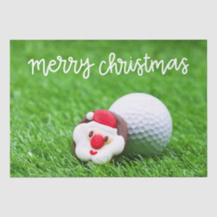 Papel De Seda Bola de golfe com Papai Noel no Natal verde