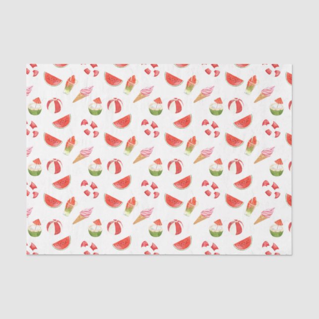 Papel De Seda Bola de Praia Diversão de Verão (Design 32 Série V (Frente )