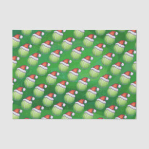 Papel De Seda Bola de tênis verde no teste padrão do chapéu d