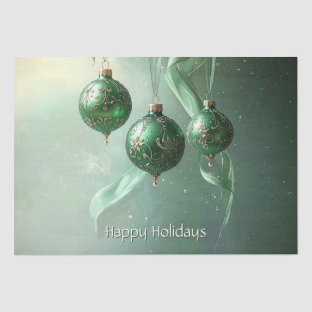 Papel De Seda Bola Verde de Natal Feriado (Frente )