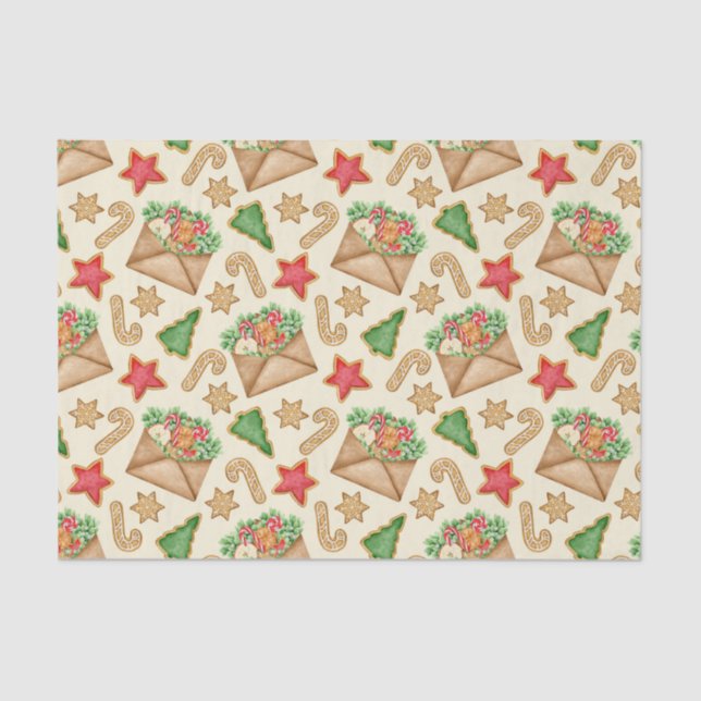 Papel De Seda Bolachas e Letras de Pão-de-Açúcar de Natal (Frente )