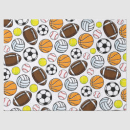Papel De Seda Bolas Esportivas Little League Crianças Equipe Col