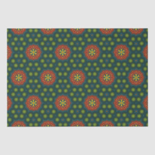 Papel De Seda Bold Abstrato Hippie Cute Red Green - Tribal