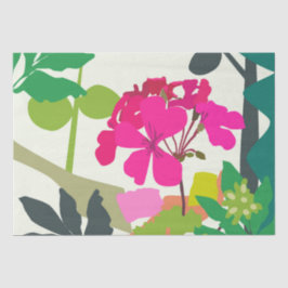 Papel De Seda Bold Blooming Geraniums Florist Modern