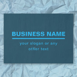 Papel De Seda Bold Modern Business Name Modelo | Azul