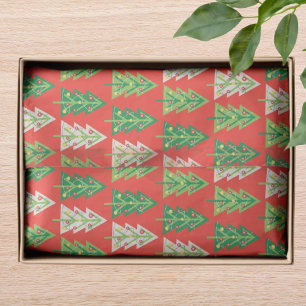 Papel De Seda Bold Trendy Modern Preppy Árvores de Natal