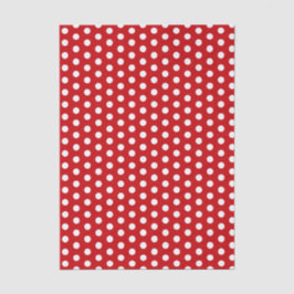 Papel De Seda Bold White Polka Dots on Red