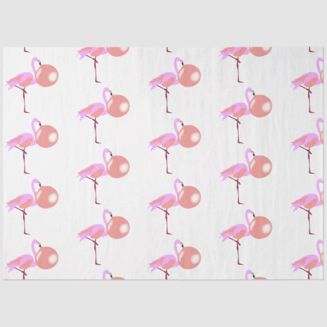 Papel De Seda Bolha Engraçada Goma Flamingo Soprando Bolha (Frente )