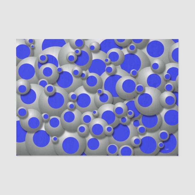 Papel De Seda Bolhas de bolhas - Papel-Padrão Real Azul (Frente )