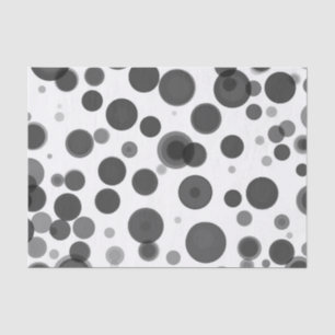 Papel De Seda Bolhas de festa modernas preto cinza branco bolinh