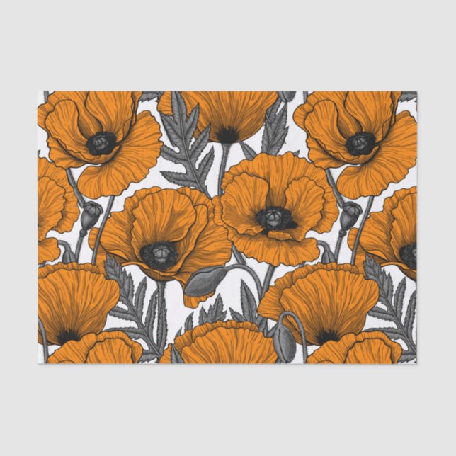 Papel De Seda Bolhas de laranja em branco (Frente )