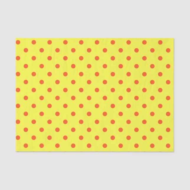 Papel De Seda Bolinhas Amarelas e Laranja (Frente )