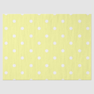 Papel De Seda Bolinhas Amarelo Branco