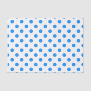Papel De Seda Bolinhas Azuis de Fundo Branco