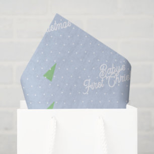 Papel De Seda Bolinhas azuis de inverno da árvore de inverno do 
