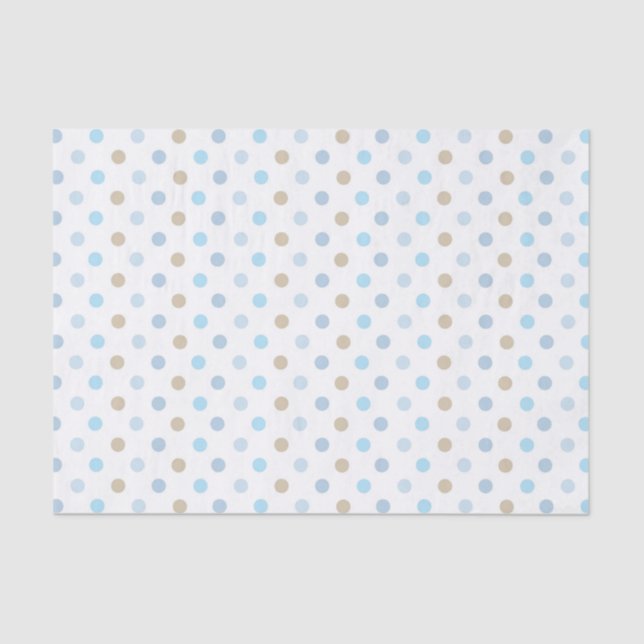 PAPEL DE SEDA BOLINHAS AZUIS E TAN (Frente )