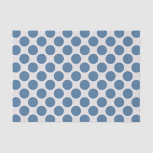 Papel De Seda Bolinhas Azul e Branco Modernos Grandes