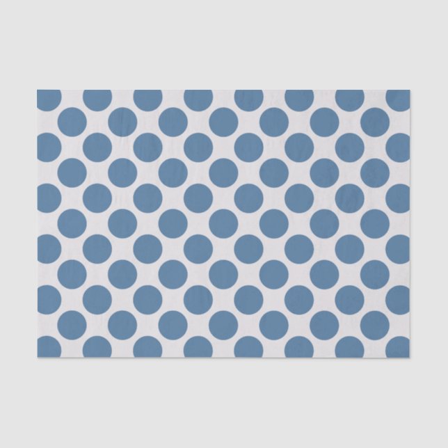 Papel De Seda Bolinhas Azul e Branco Modernos Grandes (Frente )