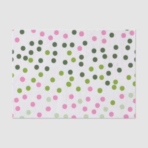 Papel De Seda Bolinhas BRANCAS DE TINTA VERDE