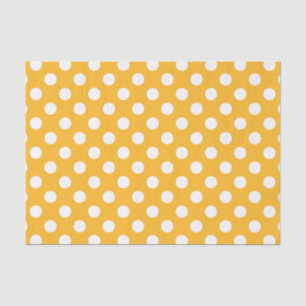 Papel De Seda Bolinhas brancas em amarelo