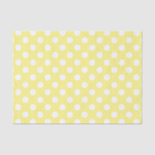 Papel De Seda Bolinhas brancas em amarelo-limão