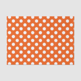 Papel De Seda Bolinhas brancas em laranja