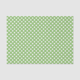 Papel De Seda Bolinhas brancas em verde de Pistachio