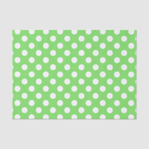Papel De Seda Bolinhas brancas em verde-maçã