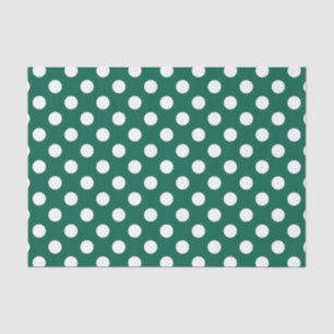 Papel De Seda Bolinhas brancas em verde sage