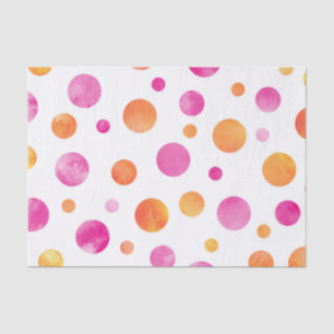 Papel De Seda Bolinhas cor-de-rosa da aguarela do citrino