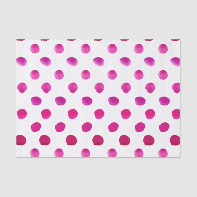 Papel De Seda bolinhas de aquarela rosa (Frente )