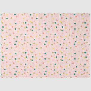 Papel De Seda Bolinhas de Confetti Bonito Verde Rosa