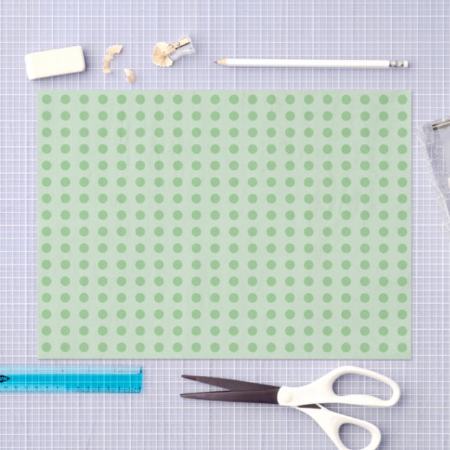 Papel De Seda Bolinhas de forma clara e verde-escura (Arte )