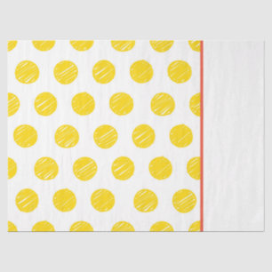 Papel De Seda Bolinhas Desenhada À Mão Amarelo Laranja Molho De