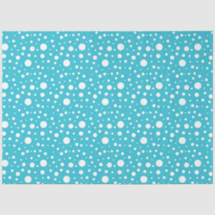 PAPEL DE SEDA BOLINHAS DO INVERNO AZUL E BRANCO