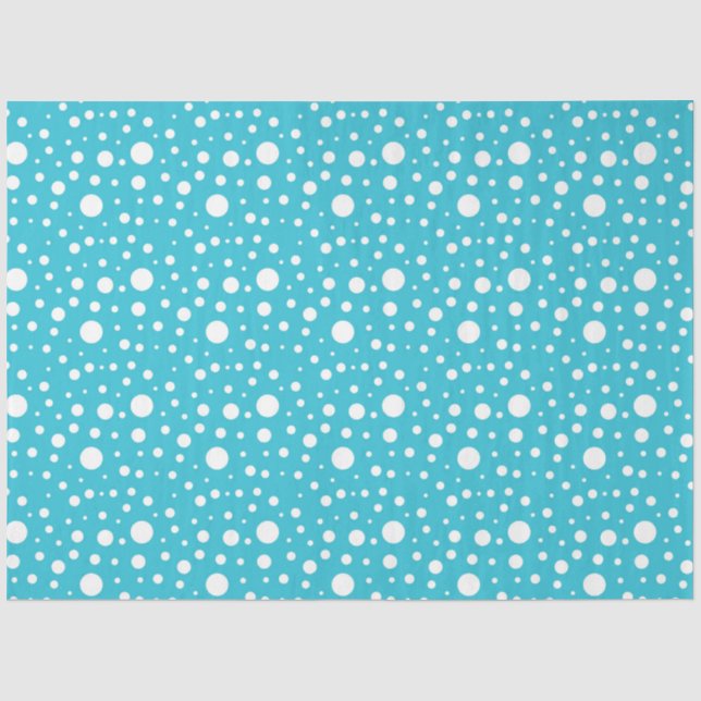 PAPEL DE SEDA BOLINHAS DO INVERNO AZUL E BRANCO (Frente )