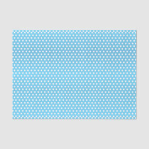 Papel De Seda Bolinhas dos azuis bebés e do branco