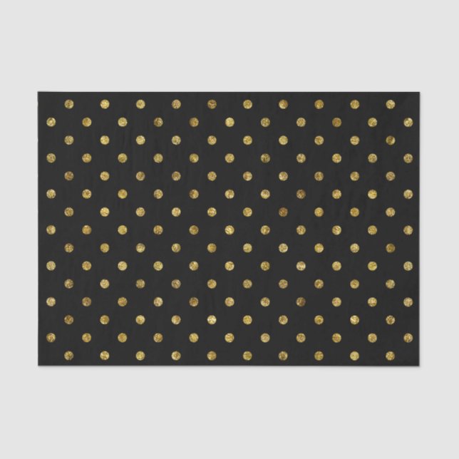 Papel De Seda Bolinhas Douradas de chic e preto (Frente )