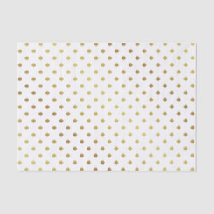 Papel De Seda Bolinhas Douradas e brancas