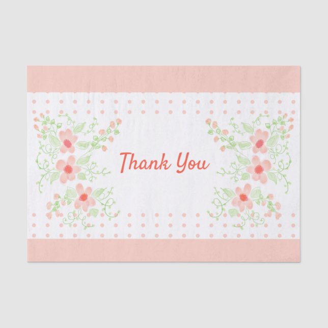 Papel De Seda Bolinhas E Design Floral (Frente )