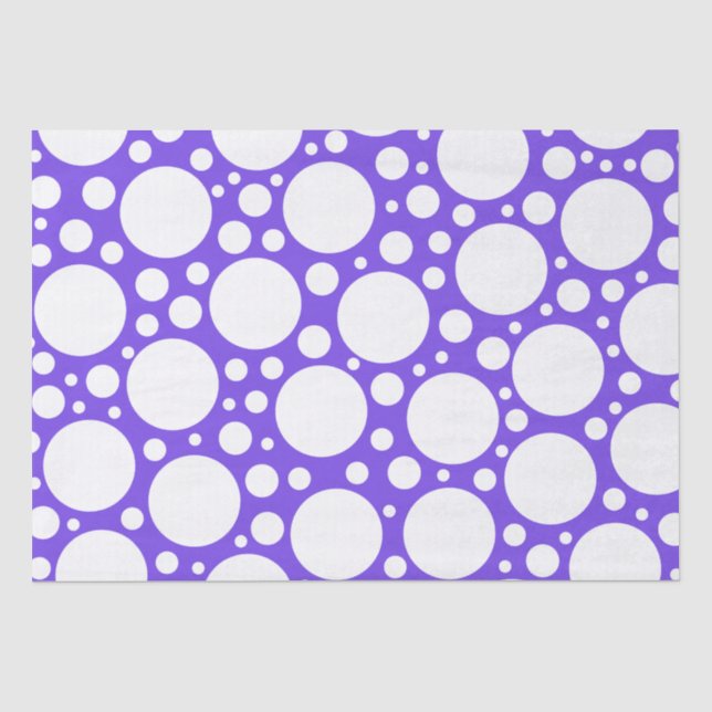 Papel De Seda Bolinhas em roxo e branco (Frente )