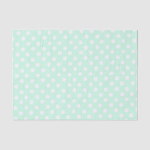 Papel De Seda bolinhas em verde menta pastel