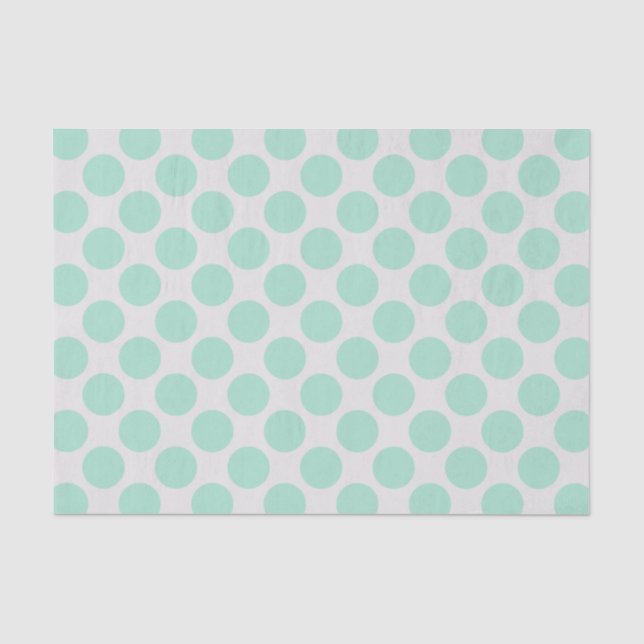 Papel De Seda Bolinhas Grandes Verde e Branco Modernos (Frente )