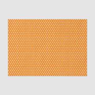 Papel De Seda Bolinhas Laranja E Brancas
