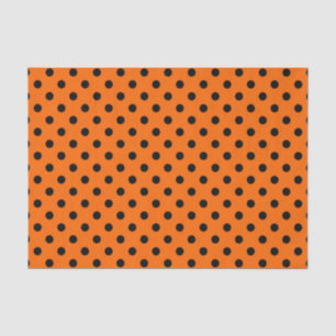Papel De Seda Bolinhas laranja e preta
