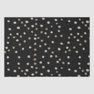 Papel De Seda Bolinhas prateadas e Douradas