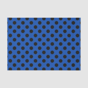 Papel De Seda Bolinhas pretas de azul real