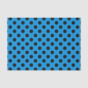 Papel De Seda bolinhas pretas em azul-céu