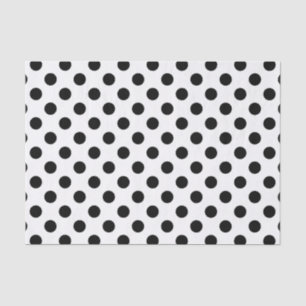 Papel De Seda bolinhas pretas em branco