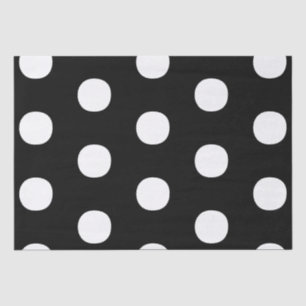 Papel De Seda Bolinhas Preto branco grande e brilhante padrão